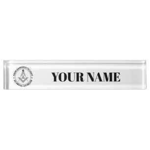 Porte-nom Pour Bureau symbole de la franc-maçonnerie
