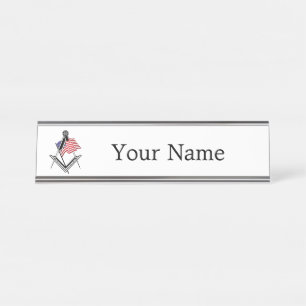 Porte-nom Pour Bureau Symbole de la franc-maçonnerie américaine