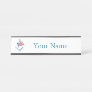 Porte-nom Pour Bureau Symbole de la franc-maçonnerie américaine