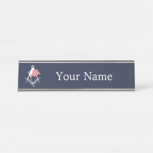 Porte-nom Pour Bureau Symbole de la franc-maçonnerie américaine