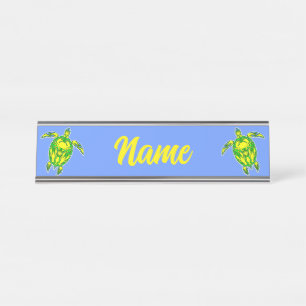 Porte-nom Pour Bureau Symbole de la vie marine de Coral Reef de la tortu