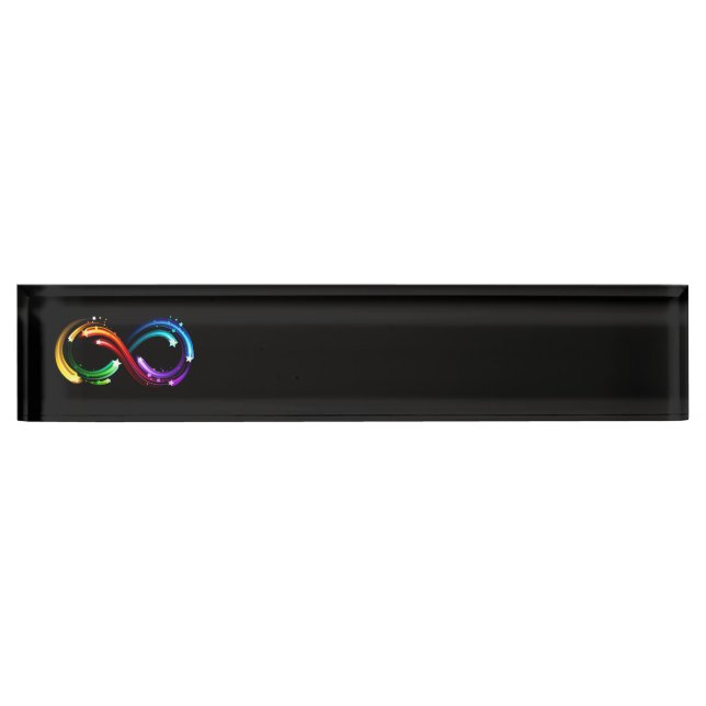 Porte-nom Pour Bureau Symbole de l'infini des comètes arc-en-ciel (Devant)