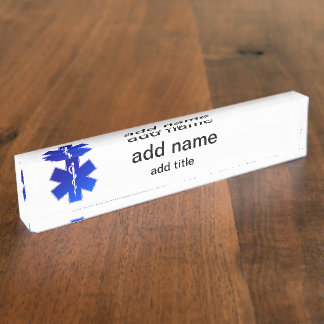 Porte-nom Pour Bureau Symbole de Medical EMS