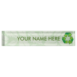 Porte-nom Pour Bureau Symbole de recyclage
