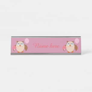 Porte-nom Pour Bureau Symbole du bureau personnalisé de la chouette d'an