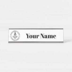 Porte-nom Pour Bureau Symbole franc-maçonnerie