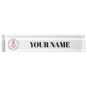 Porte-nom Pour Bureau Symbole franc-maçonnerie