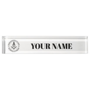 Porte-nom Pour Bureau Symbole franc-maçonnerie