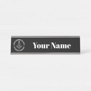 Porte-nom Pour Bureau Symbole franc-maçonnerie