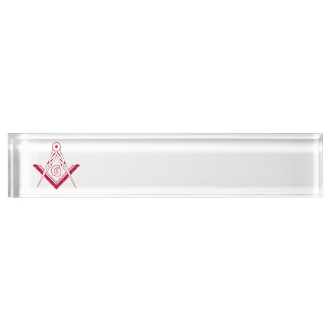 Porte-nom Pour Bureau Symbole franc-maçonnerie (Devant)