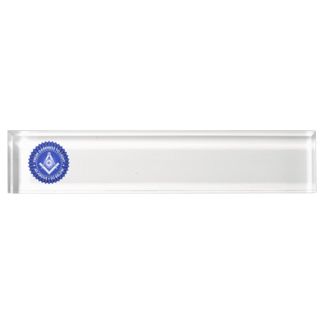 Porte-nom Pour Bureau Symbole franc-maçonnerie (Devant)
