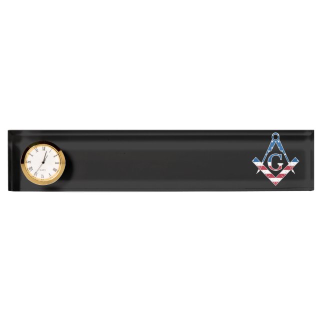 Porte-nom Pour Bureau Symbole Freemasonic des États-Unis (Devant)