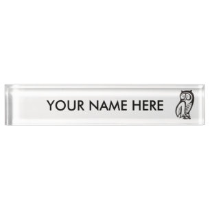 Porte-nom Pour Bureau Symbole hibou noir