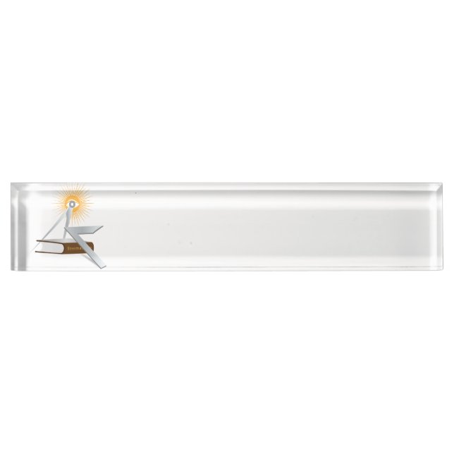 Porte-nom Pour Bureau Symboles de franc-maçonnerie (Devant)