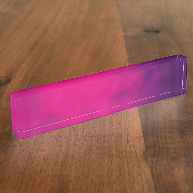 Porte-nom Pour Bureau Table de bureau rose néon - Personnalisable (Taille)