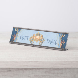 Porte-nom Pour Bureau Table de cadeaux de mariage sur la plage avec hipp