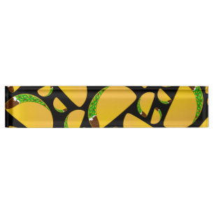 Porte-nom Pour Bureau Tacos noirs