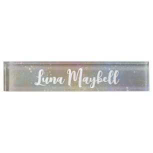 Porte-nom Pour Bureau Tag de nom holographique Rainbow