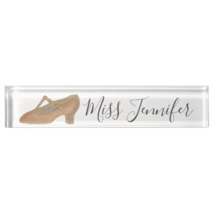 Porte-nom Pour Bureau Tan Caractère Chaussure Danse Enseignant Instructe