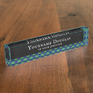 Porte-nom Pour Bureau Tartan Douglas Clan Highland Plaid Vintage