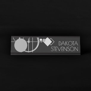 Porte-nom Pour Bureau Tatos Art Déco Moderne Marque monochrome