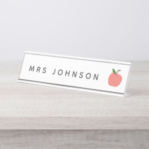 Porte-nom Pour Bureau Teacher Apple Cute Classe de fruits graphiques m