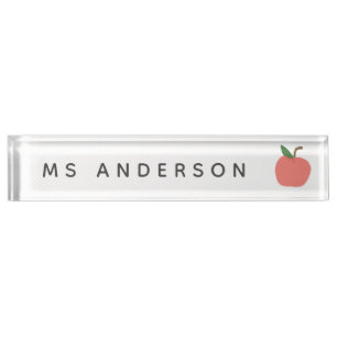 Porte-nom Pour Bureau Teacher Apple Cute Classe de fruits graphiques m