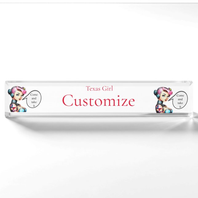 Porte-nom Pour Bureau Texas Girl Thunder_Cove (Devant)