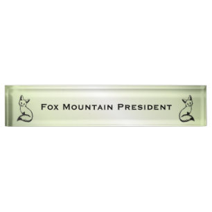 Porte-nom Pour Bureau Texte sur mesure Green Fox