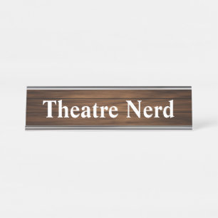 Porte-nom Pour Bureau Théâtre Nerd Design simple Bois-lambris