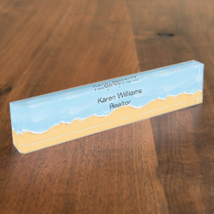 Porte-nom Pour Bureau Thème de Beach Realtor