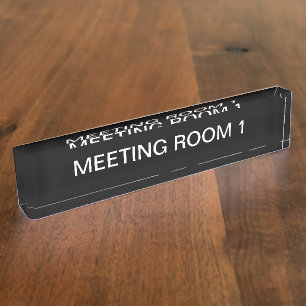 Porte-nom Pour Bureau Thème simple de lieu de réunion