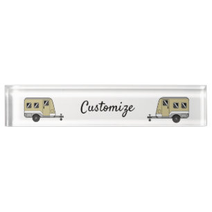 Porte-nom Pour Bureau Tiny Tan Caravan Camper Thunder_Cove