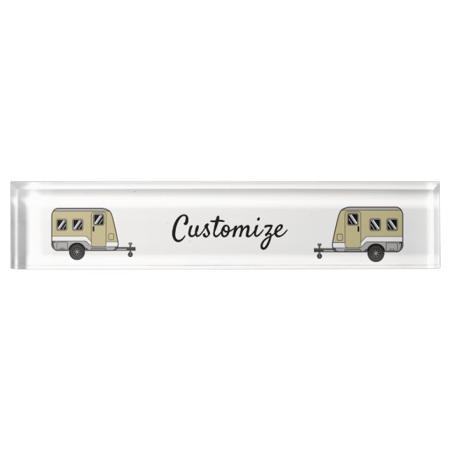 Porte-nom Pour Bureau Tiny Tan Caravan Camper Thunder_Cove (Devant)