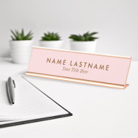 Titre de nom pastel rose clair Simple Blush