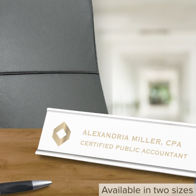 Porte-nom Pour Bureau Titre du logo personnalisé Professionnel (Créateur téléchargé)