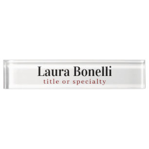 Porte-nom Pour Bureau Titre minimaliste Professionnel Moderne Nom Plat