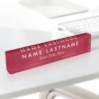 Titre personnalisé simple moderne rouge bordeaux é