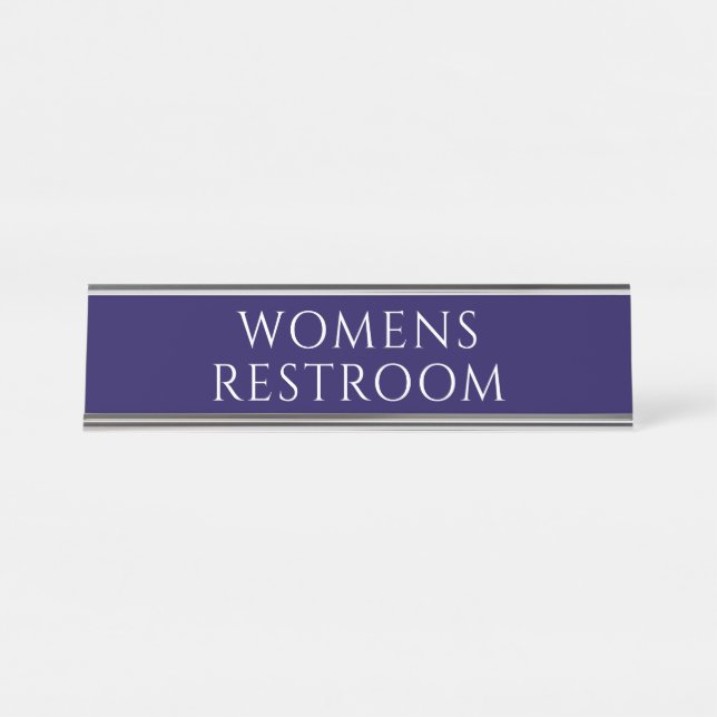 Porte-nom Pour Bureau Toilettes Femmes Bleu Élégant  (Devant)