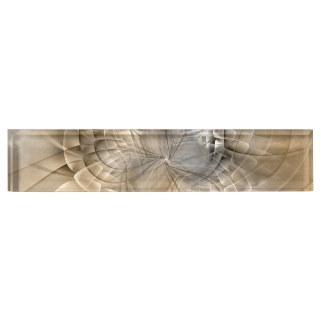 Porte-nom Pour Bureau Tons Terre Abstrait Art fractal moderne Texture (Devant)