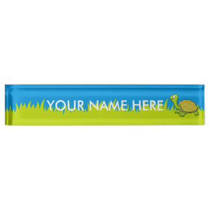 Porte-nom Pour Bureau Tortue caricaturale