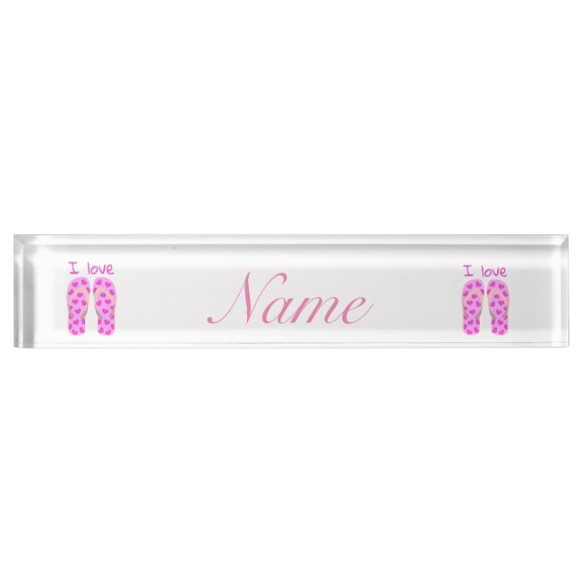 Porte-nom Pour Bureau Tourner-Tourner Rose (Devant)