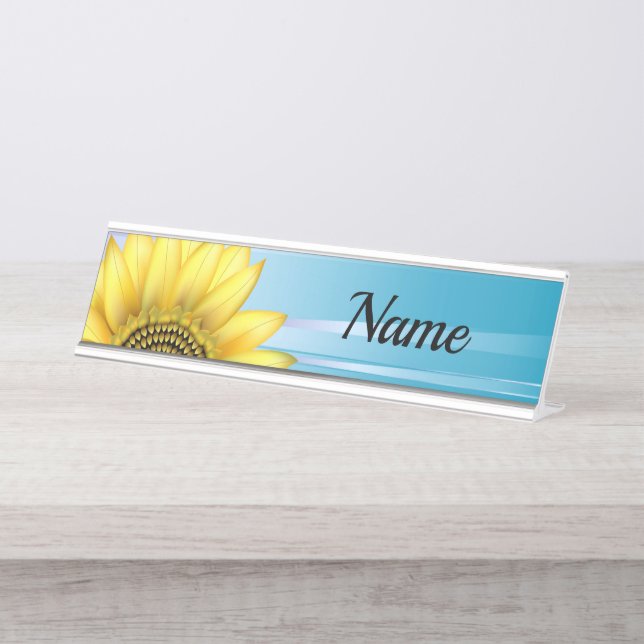 Porte-nom Pour Bureau Tournesol (Devant)