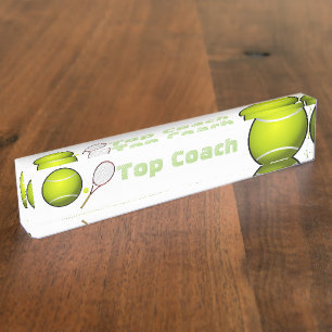 Porte-nom Pour Bureau tournoi d'équipe de joueurs de balle de tennis