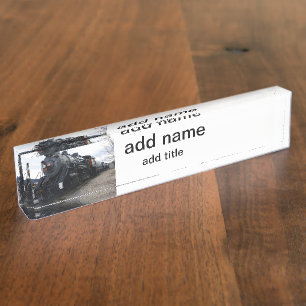 Porte-nom Pour Bureau Train à vapeur vintage