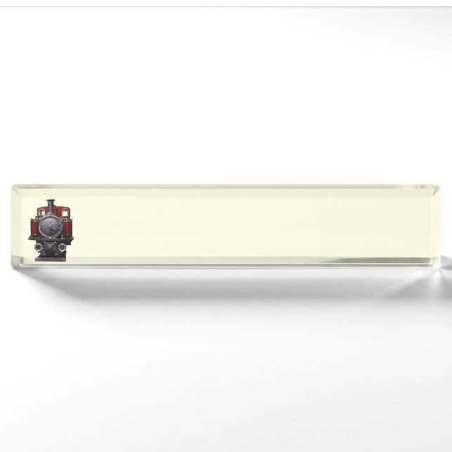 Porte-nom Pour Bureau Train Bleu Et Rouge  (Devant)