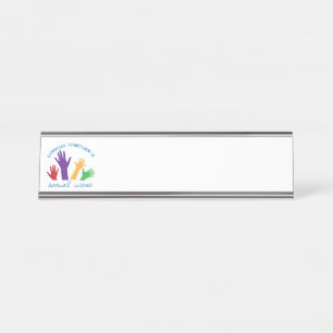 Porte-nom Pour Bureau Travail social