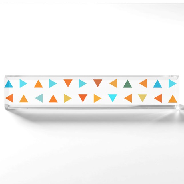 Porte-nom Pour Bureau Triangles colorés (Devant)