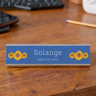 Porte-nom Pour Bureau Trio de tournesols - personnalisé