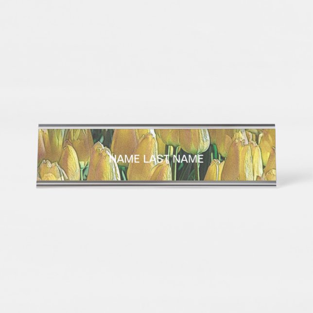 Porte-nom Pour Bureau Tulips Sunshine Yellow (Devant)
